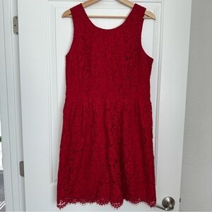 LOFT Elegant Red Lace Dress